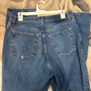Abercrombie curve love the ankle straight ultra high rise dark wash jeans